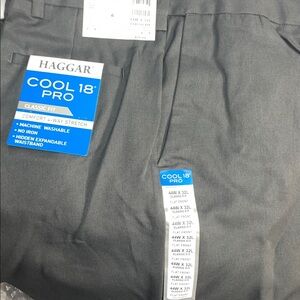 Haggar Cool 18 Pro Classic Fit charcoal gray men’s dress pants size 44 x 32 new